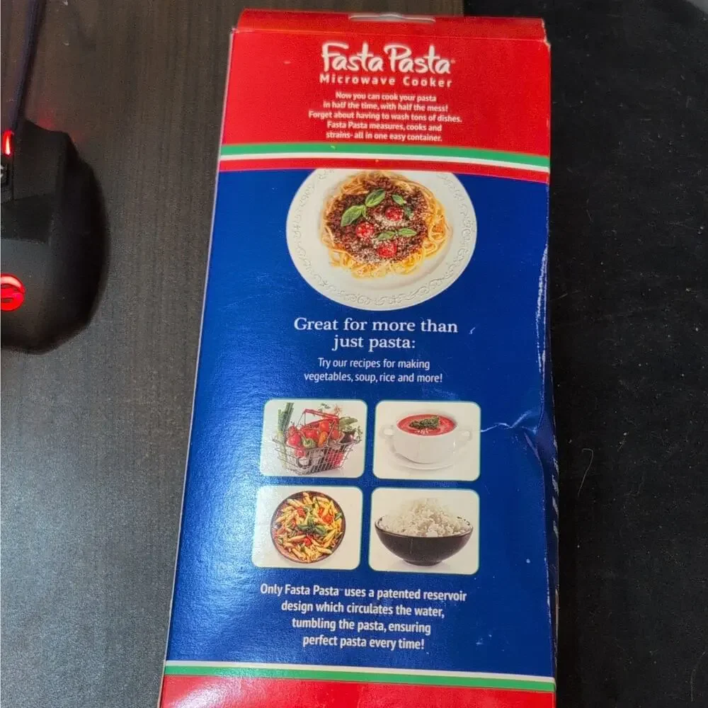 Fasta Pasta Original Microwave Pasta Cooker, Plastic, White/Blue